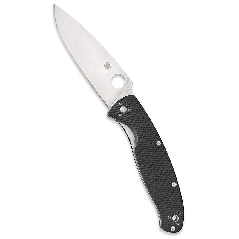 Spyderco سكين جيب قابل للطي من سبايدركو ريزيلينس مع شفرة من الفولاذ المقاوم للصدأ 4.20" 8Cr13MoV ومقبض G-10 - حافة عادية - C142GP - Image 1