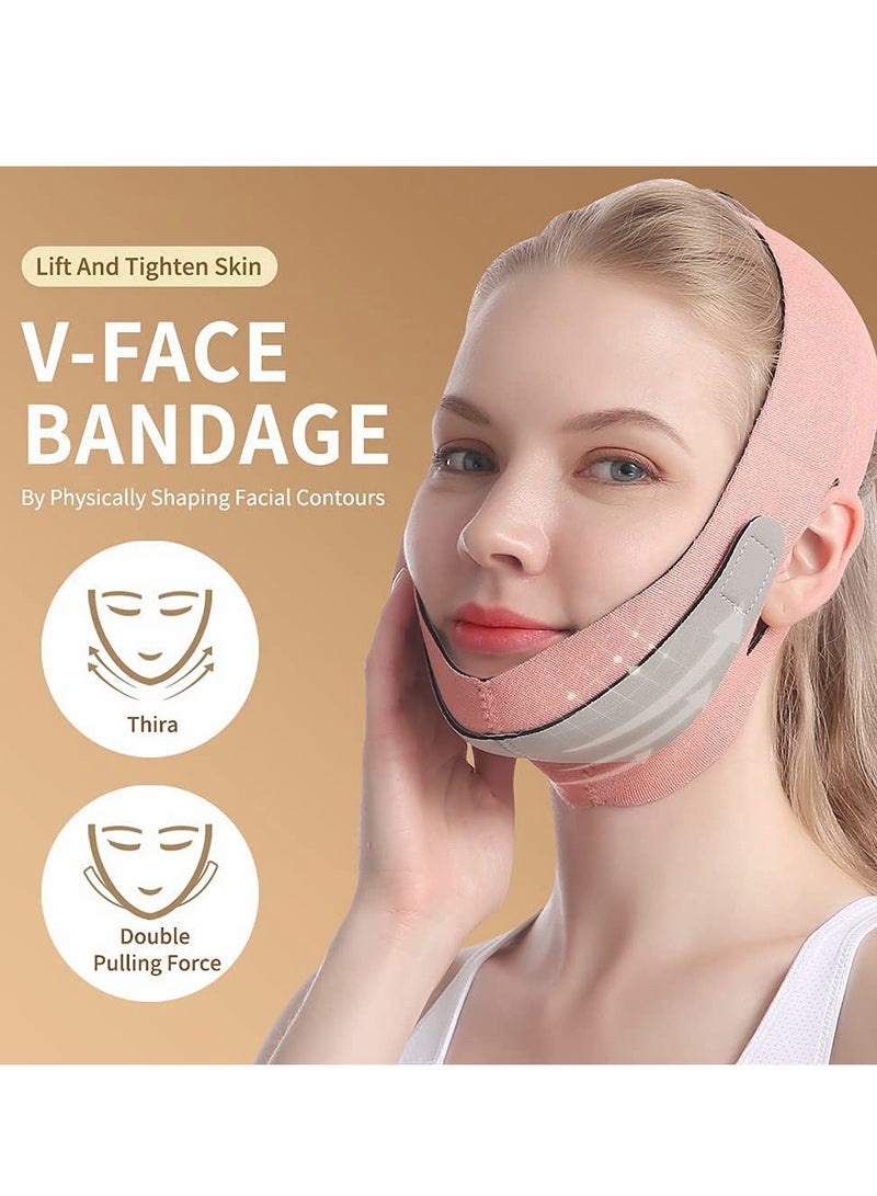 KASTWAVE Double Chin Reducer,  Face Slimming Strap, Face Lifting Strap Double Chin Reducer, V Shaped Slimming Face Strap Eliminates Wrinkles Sagging Anti-aging Painless Firming Shaper for Women and Men - Image 2