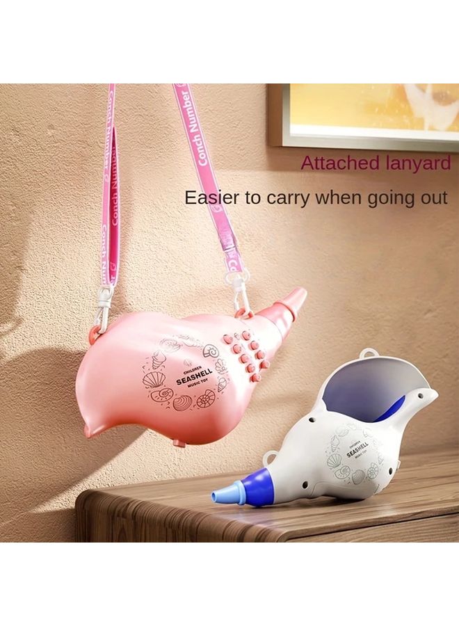 بوق برتقالي من الصدف مع 36 صوتًا للحيوانات لتدريب سعة الرئة للأطفال - Image 5