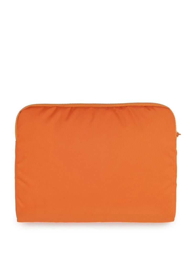 QIPS 14-Inch Laptop Sleeve – Slim PU-Coated Water-Resistant Case with Foam Padding & Front Pocket – Fits MacBook, Dell, Lenovo, HP – Lightweight Protective Sleeve for Work, School & Travel (Orange) - Image 2