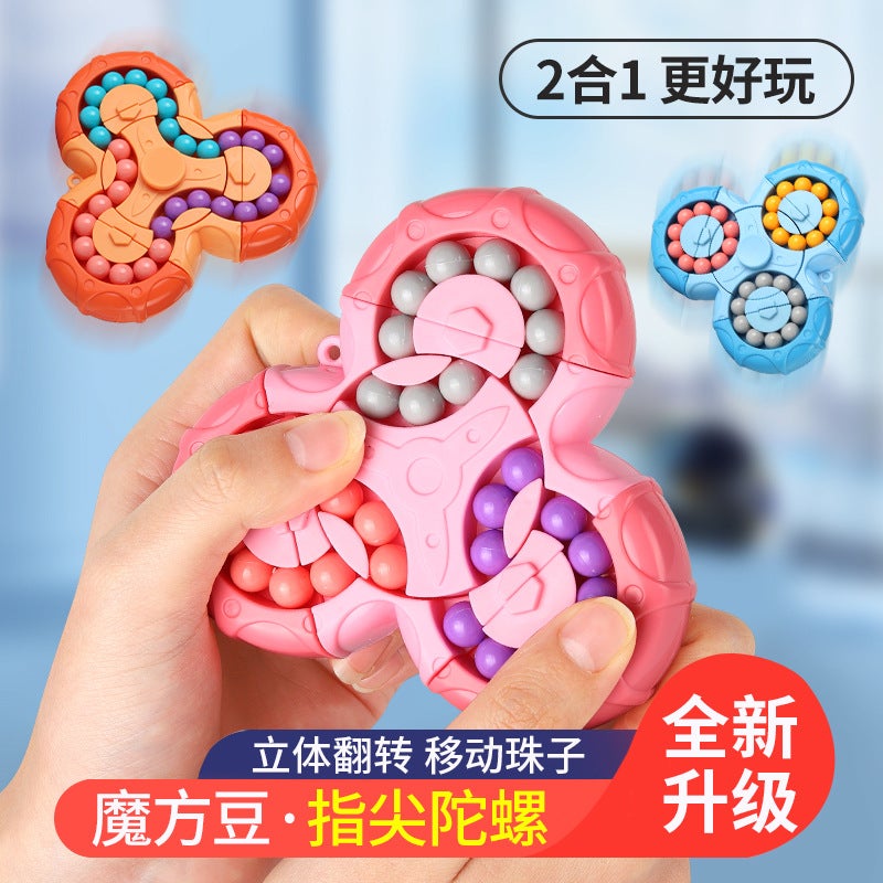 Explosive Six-Sided Rotating Magic Bean Rubik'S Cube Fingertip Gyro Double-Sided Ball Creative Decompression Artifact Children'S Educational Toys - Image 3
