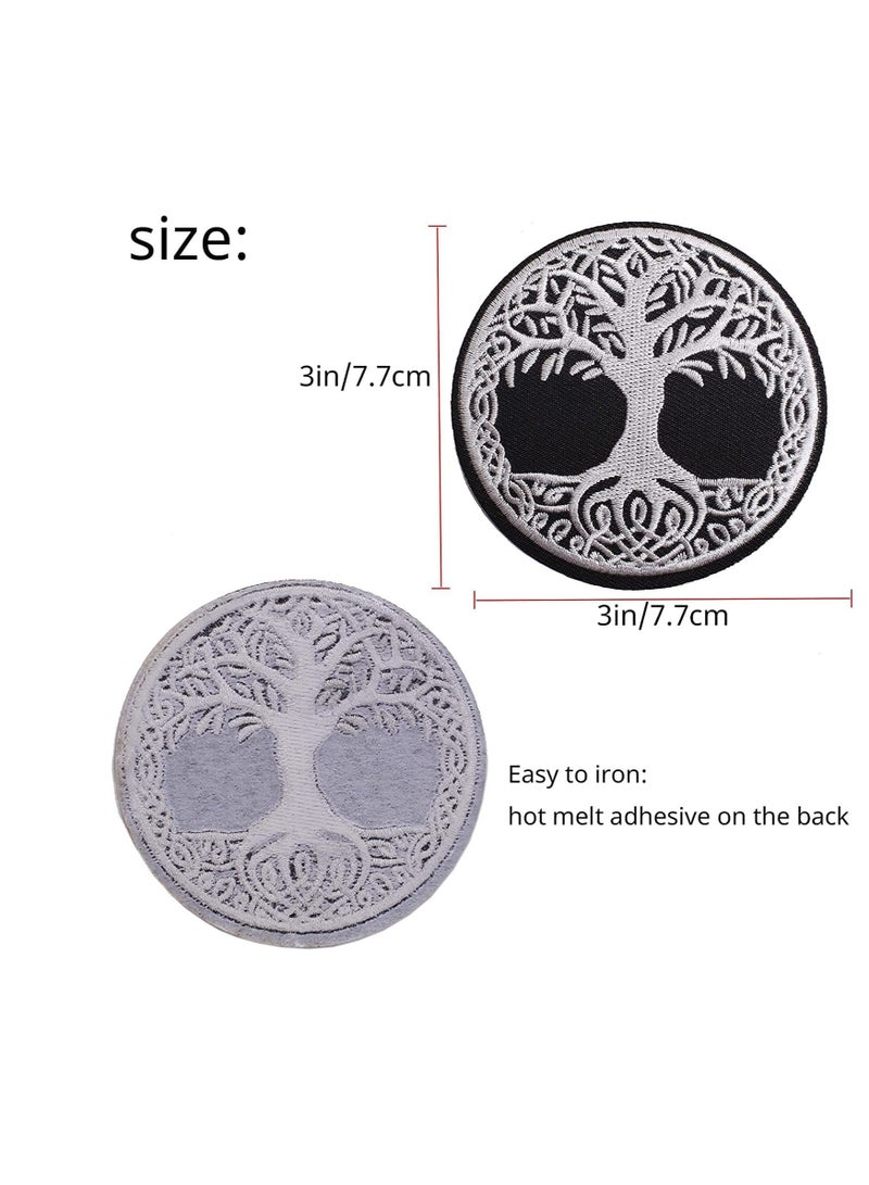Tree of Life Embroidered Patch Applique Badge Iron on Sew on Patches Emblem Patch DIY Accessories, Perfect for Clothes, Dress, Hat, Jeans 2 pcs  - Image 4