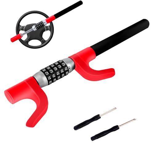 OPL5 Car Steering Safety Wheel Lock AntiTheft DeviceMultiple Password HighSecurity Vehicle Lock Adjustable HeavyDuty Protective Retractable Universal Steering Lock for Cars SUVs Trucks - Image 1