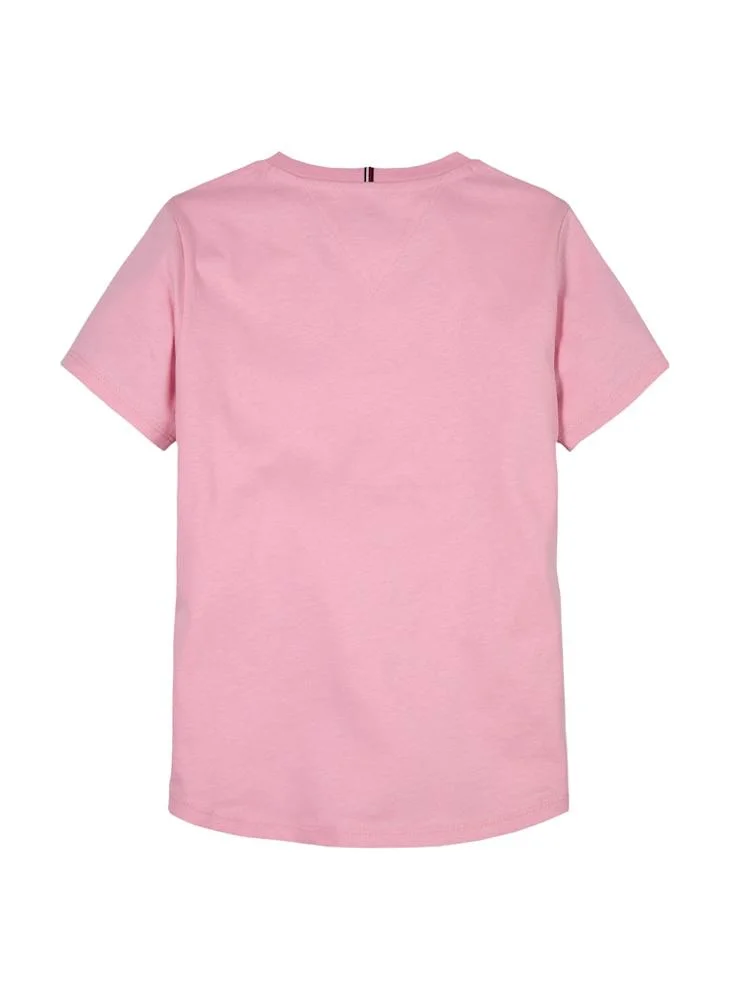 TOMMY HILFIGER Kids Crew Neck Script Logo Slim Fit T-Shirt