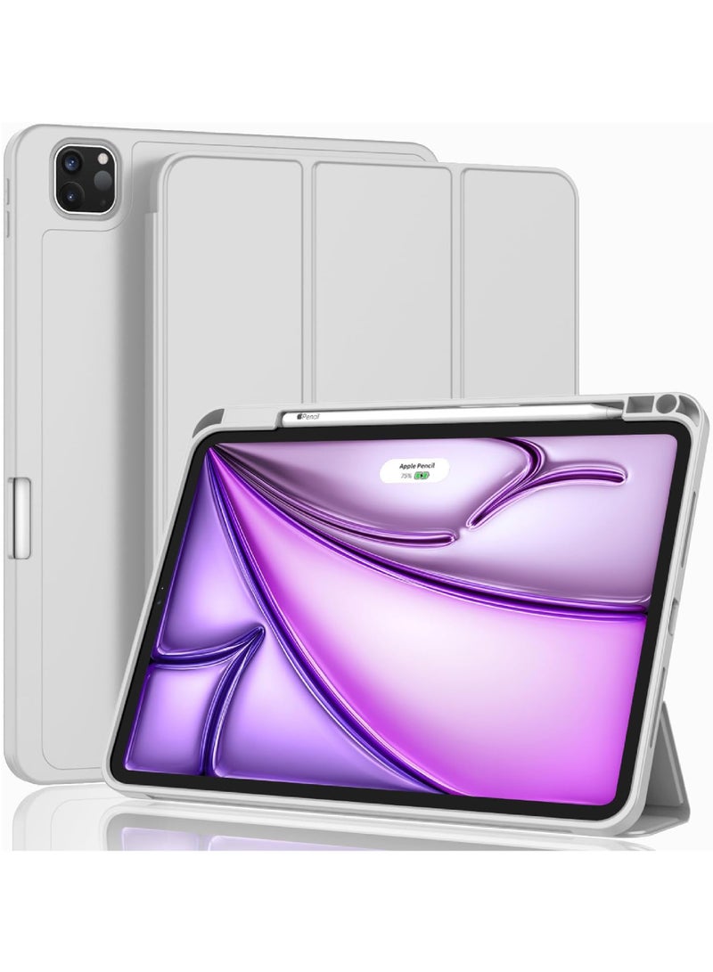 Rock Pow Case for iPad Air 13 inch M3 2025/Air 13 inch M2 2024 with Pencil Holder Smart iPad Case [Support Pencil Pro and Pencil(USB-C)] Support Touch ID and Auto Wake/Sleep Cover for Air 13inch M3/M2 2025/2024 - Image 1