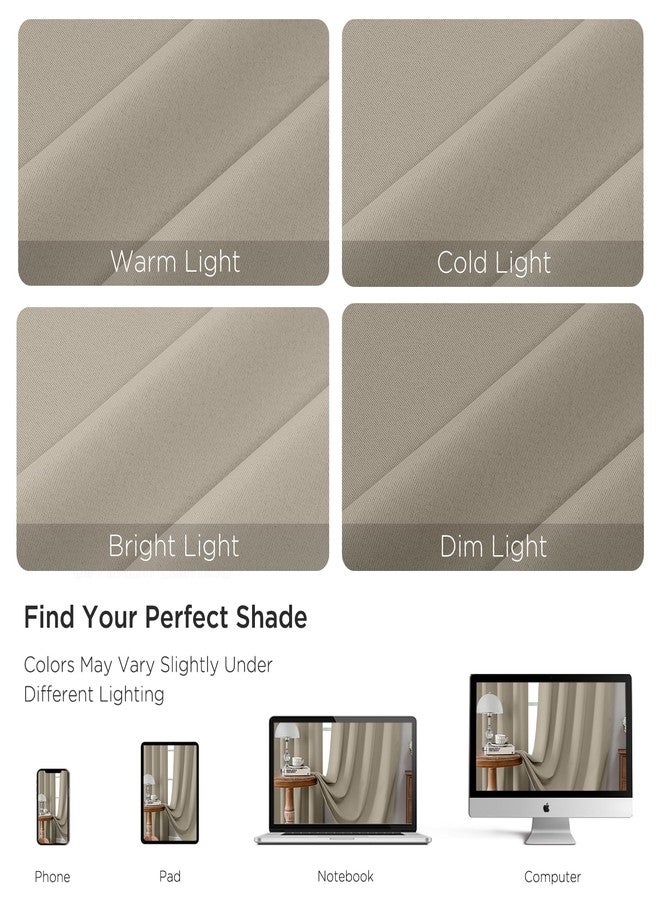 CUCRAF Light Beige Blackout Curtains 84 inch Length 2 Panels Set, Rod Pocket Room Darkening Drapes for Bedroom Living Room, Insulated Thermal Light Blocking Window Curtain (W52 x L84 Inch) - Image 4