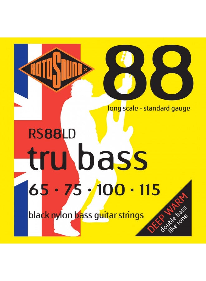Rotosound RS88LD Black Nylon Flatwound Bass Guitar Strings (65 75 100 115)