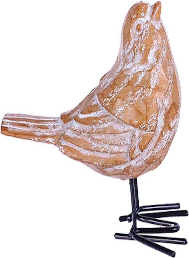 The Bridge Collection Distressed Farmhouse Sand Bird Figurine - Decorative Weathered Bird Statue with Wire Legs - Image 1