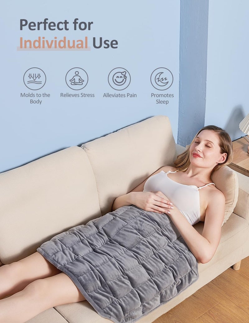 Kivik Small Weighted Blanket for Travel Weighted Blankets 7 lbs Weighted Lap Pad for The Elderly  Heavy Lap Blanket Grey  24""x29"" - Image 3