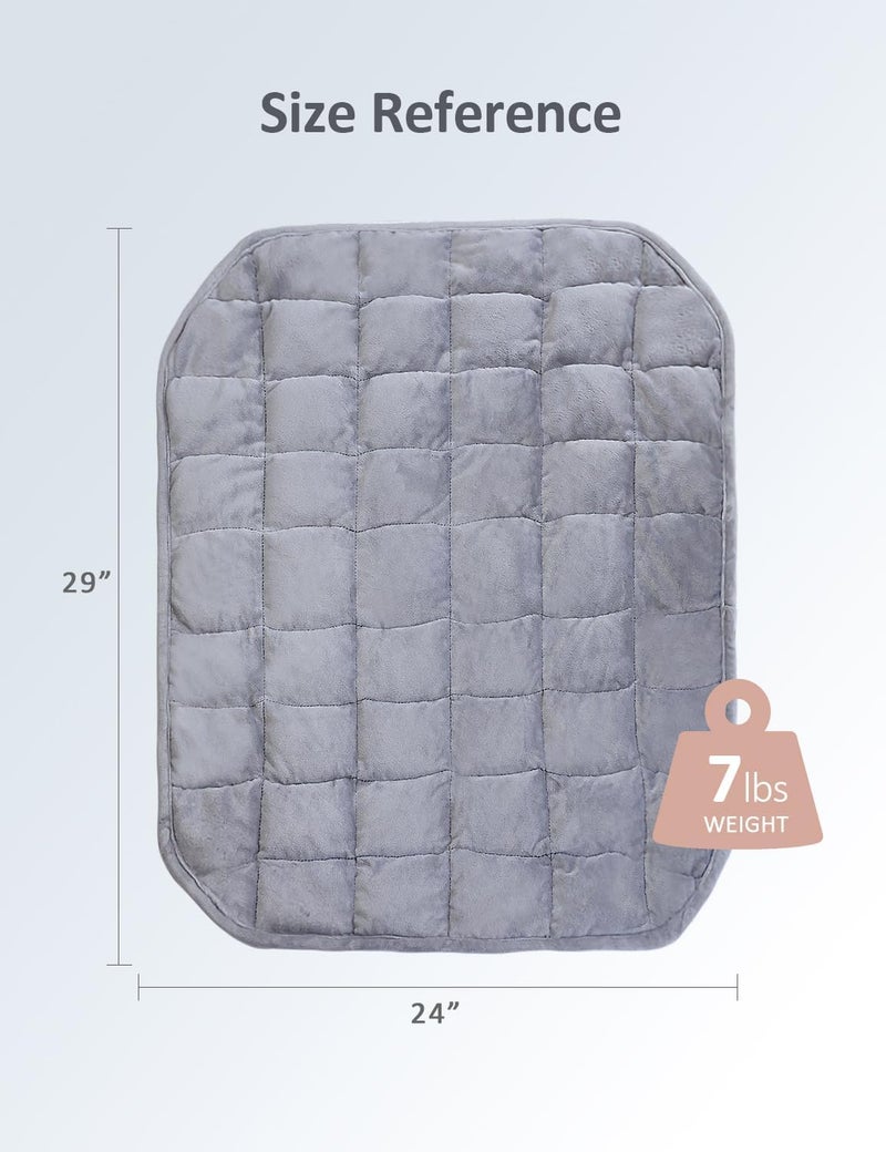 Kivik Small Weighted Blanket for Travel Weighted Blankets 7 lbs Weighted Lap Pad for The Elderly  Heavy Lap Blanket Grey  24""x29"" - Image 5