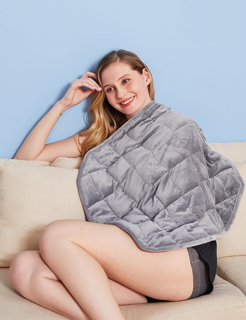 Kivik Small Weighted Blanket for Travel Weighted Blankets 7 lbs Weighted Lap Pad for The Elderly  Heavy Lap Blanket Grey  24""x29"" - Image 2