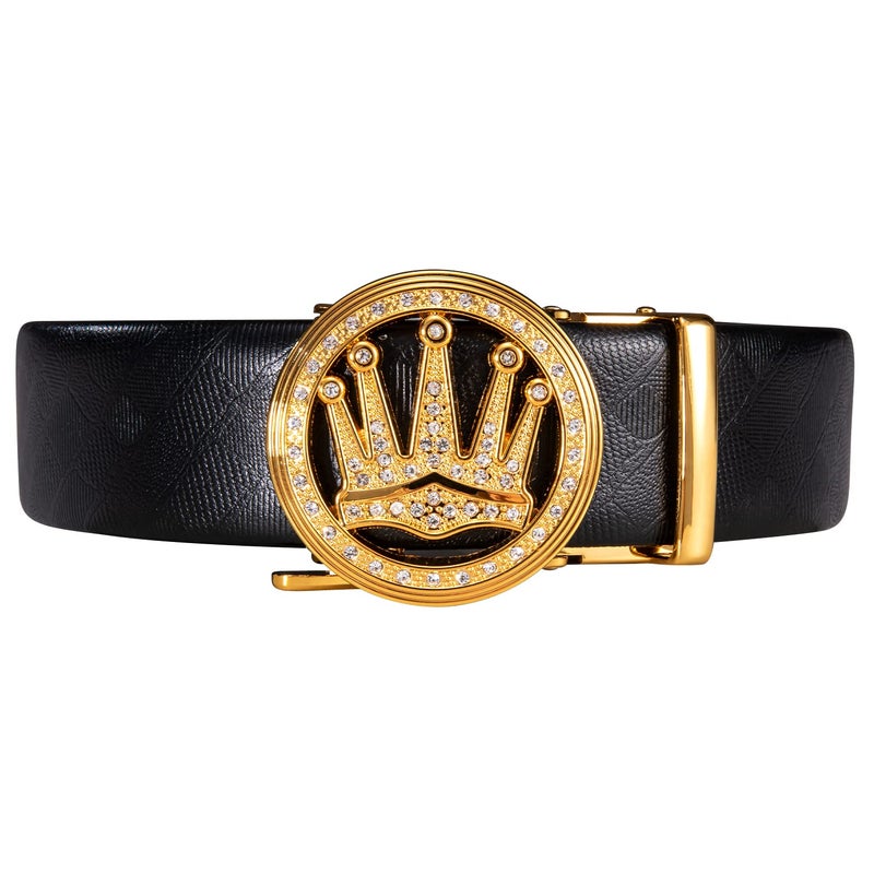 Dubulle Men's Ratchet Belt Gold Fashion Design Automatic Slid Buckle Business Casual Belt with Exquisite Box - Image 4