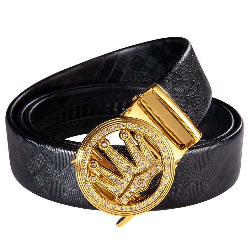Dubulle Men's Ratchet Belt Gold Fashion Design Automatic Slid Buckle Business Casual Belt with Exquisite Box - Image 2
