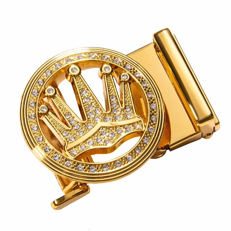 Dubulle Men's Ratchet Belt Gold Fashion Design Automatic Slid Buckle Business Casual Belt with Exquisite Box - Image 3