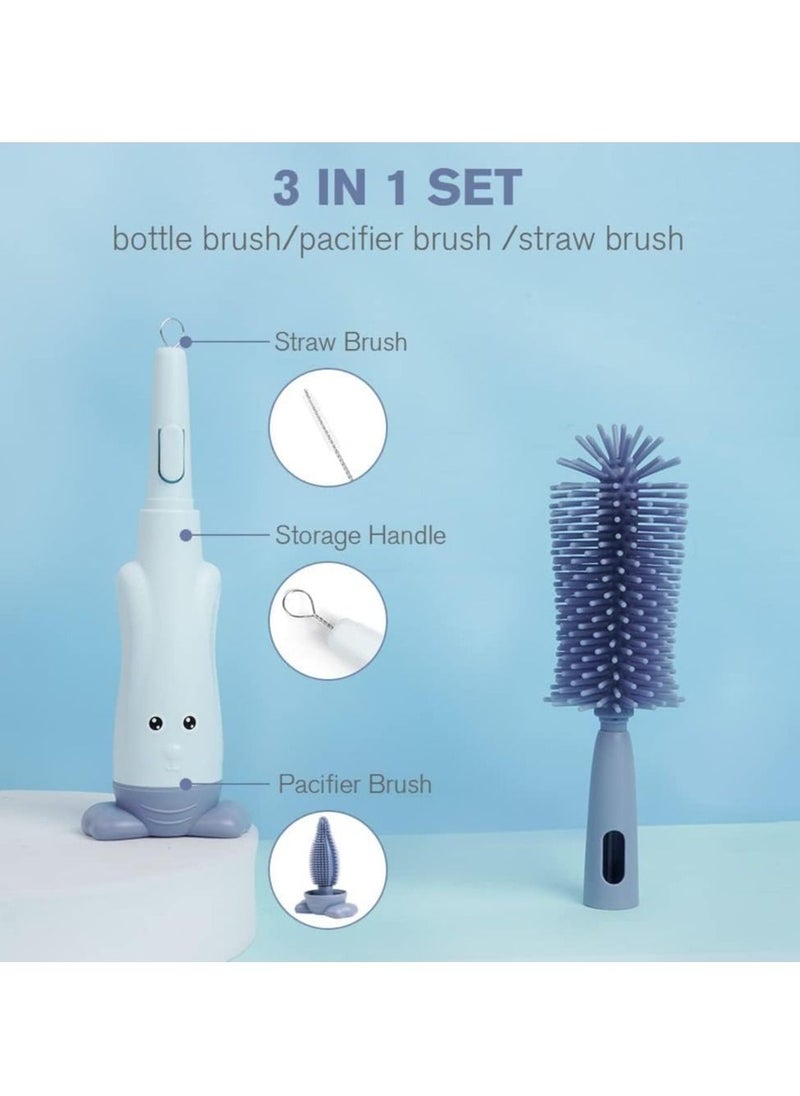 3 in 1 Bottle Cleaning Brush, Baby Feeding Nipple Mini Cleaning Cleaner