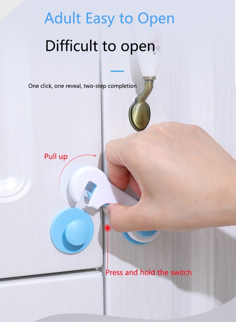 10-Piece Latching System Infant One-handed Safety Lock, ABS Non-toxic Plastic Materials - Image 3