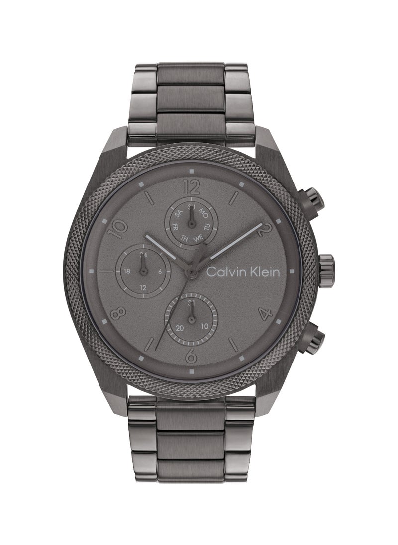 CALVIN KLEIN ساعة رجالية دائرية أنالوج بعلبة رمادية - 25200462  - Image 1
