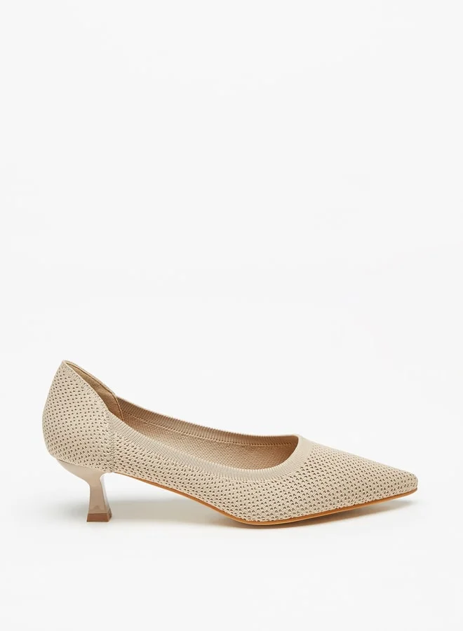 Flora Bella By Shoexpress Women's Textured Pointed Toe Pumps With Stiletto Heels