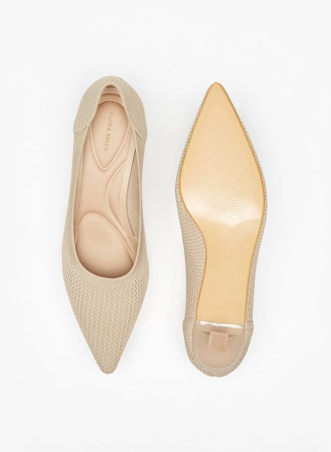Flora Bella By Shoexpress Women's Textured Pointed Toe Pumps With Stiletto Heels