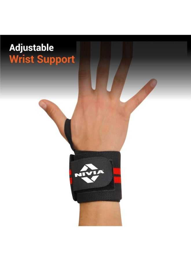 Nivia Adjustable Weight Lifting Wrist Support Straps With Thump Loop for Men and Women - Image 3