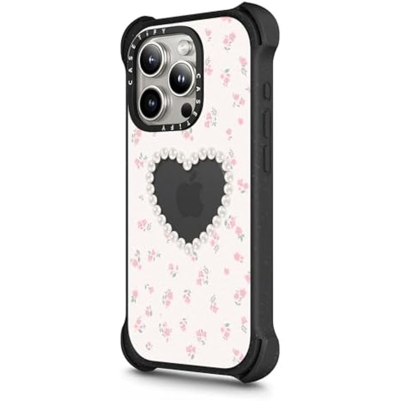 Casetify Bounce iPhone 15 Pro Case 【6X Military Grade Drop Tested / 21.3ft Drop Protection/Compatible with Magsafe】 - Pearly Heart - Triple Black - Image 5