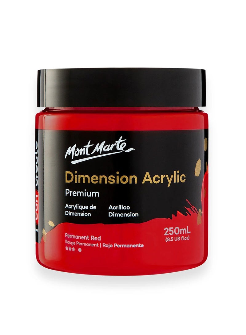 Mont Marte طلاء أكريليك بعد متميز 250 مل محتوى أحمر دائم - Image 1