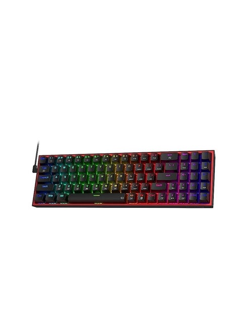 Redragon K628 Pollux 75% Wired RGB Gaming Keyboard, 78 Keys Hot-Swappable Compact Mechanical Keyboard w/100% Hot-Swap Socket, Free-Mod Plate Mounted PCB & Dedicated Arrow Keys and Numpad, Red Switch