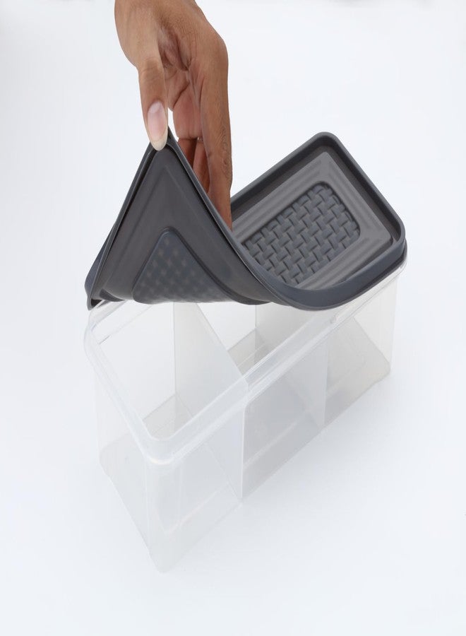 MAGIC SPOON 3 Section Container Spice Container Spice Box Masala Box Masala Container Multipurpose Container (Grey,2000 ml) - Image 5