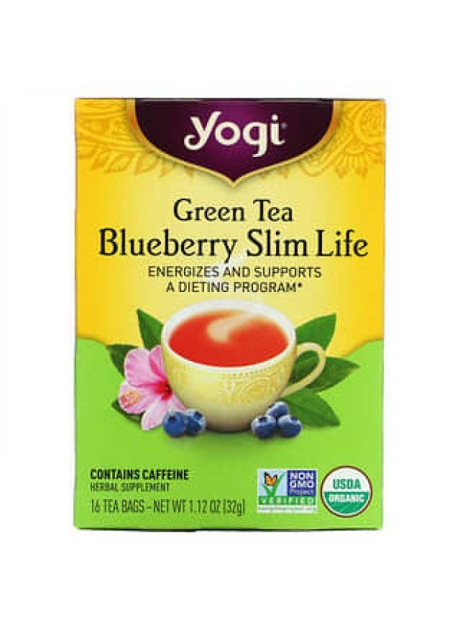 Yogi Tea - Yogi Tea, Green Tea Blueberry Slim Life, 16 Tea Bags, 1.12 oz (32 g) - Image 1