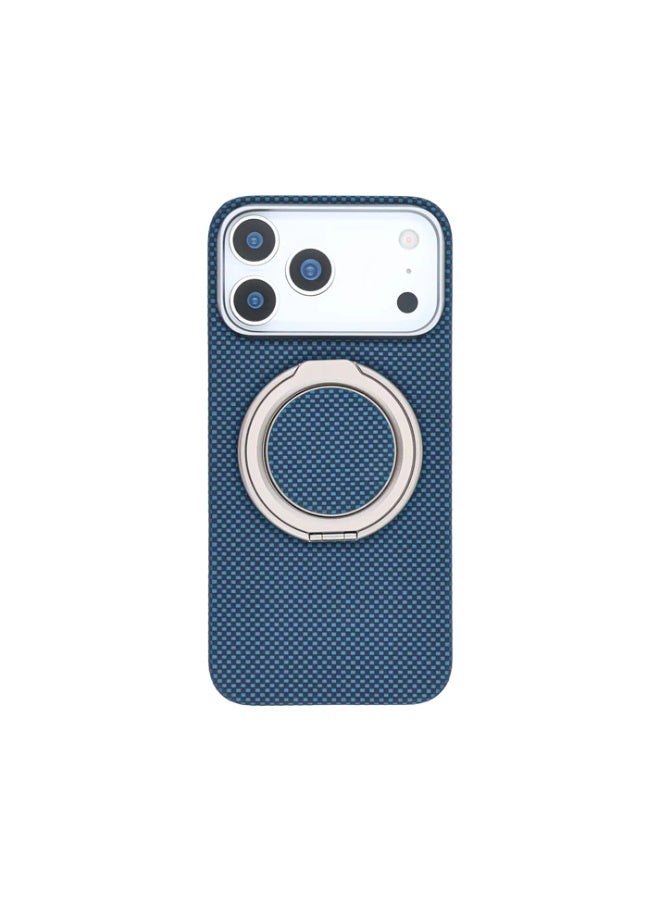 A-Case Desen Series Aramid-Fiber Magnetic Phone Grip with Metal Stand – Ultra-Strong MagSafe Grip, Ergonomic Metal Ring & Fold-Out Kickstand – Blue - Image 5