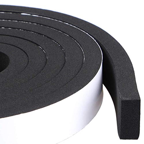 MXCELL High Density Foam Tape Waterproof Sealing Strip CR Strips Neoprene Single-Sided Adhesive EVA Seal 1in X 3/8in X 13Ft - Image 1