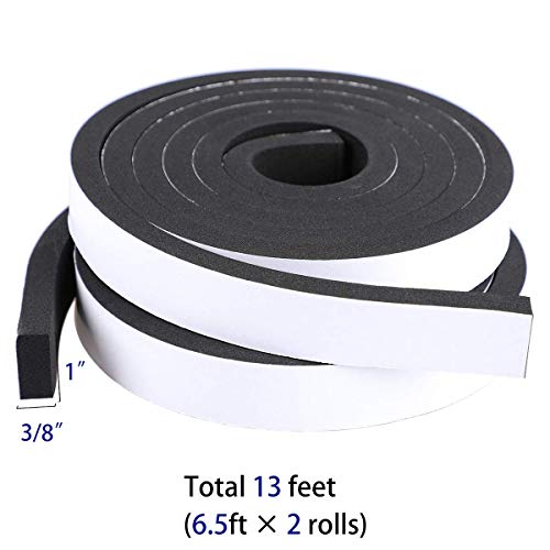 MXCELL High Density Foam Tape Waterproof Sealing Strip CR Strips Neoprene Single-Sided Adhesive EVA Seal 1in X 3/8in X 13Ft - Image 2