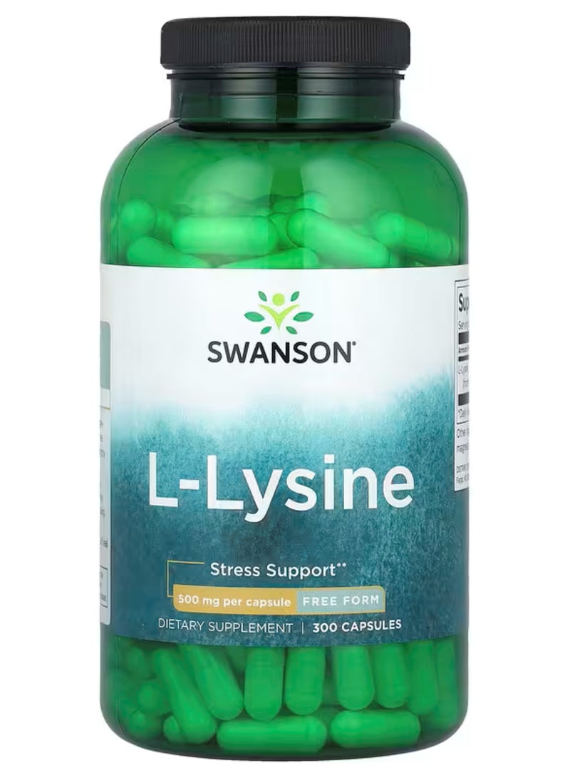 Swanson, L-Lysine, 500 mg, 300 Capsules