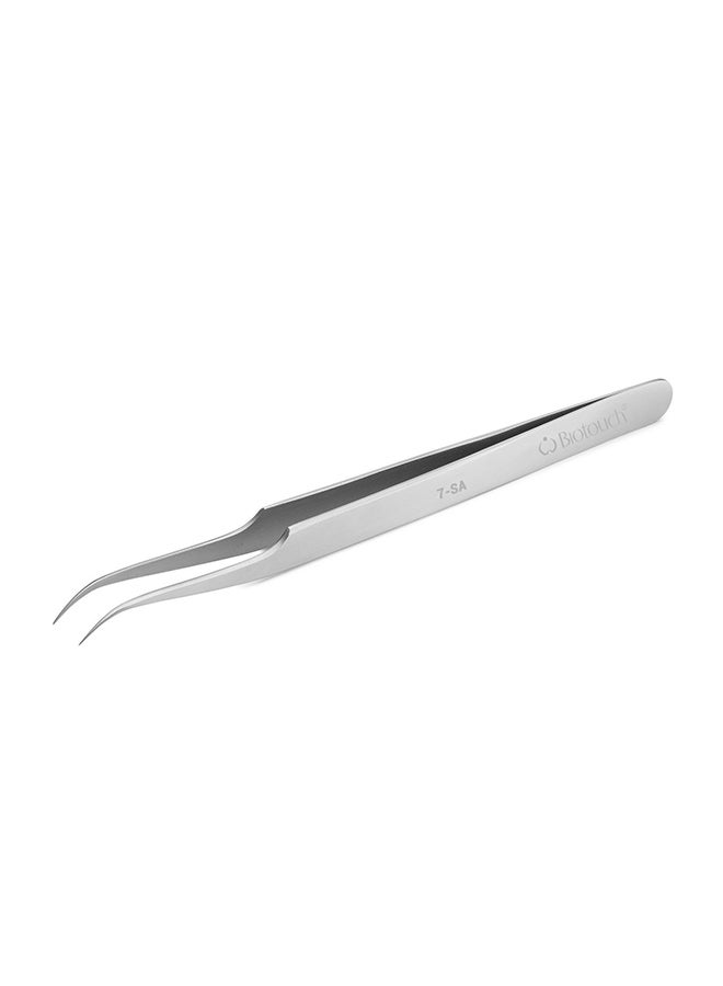 IOLITE Eyelash Extension Tweezers Lashes Professional Precision Stainless Steel Curved Tip 140 Mm - Image 1