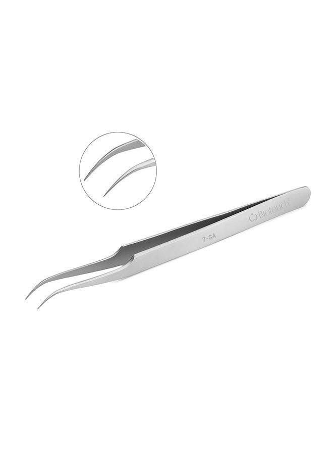 IOLITE Eyelash Extension Tweezers Lashes Professional Precision Stainless Steel Curved Tip 140 Mm - Image 2
