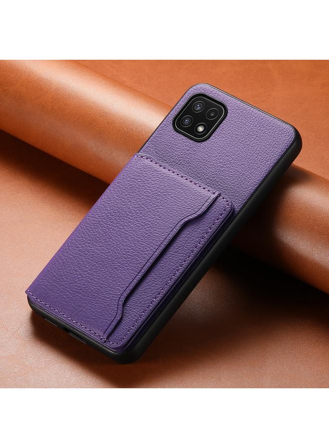 S-TOP Case For Samsung Galaxy A22 5G Calf Texture Card Bag Design Full Coverage Phone Case - Image 2