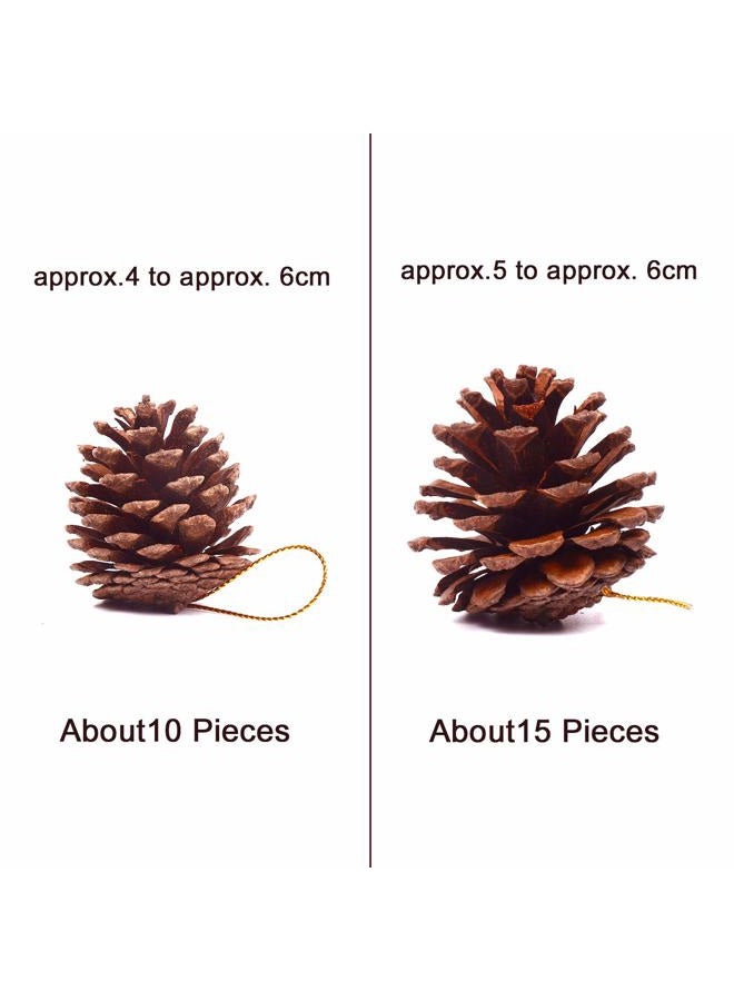 Whaline 25 Pcs Christmas Natural Pine Cones, Rustic Pinecones Bulk Ornaments with String for Crafting for Home Accent Decor, Fall Thanksgiving Tree Decoration (1.6-2.4 Inches) - Image 2