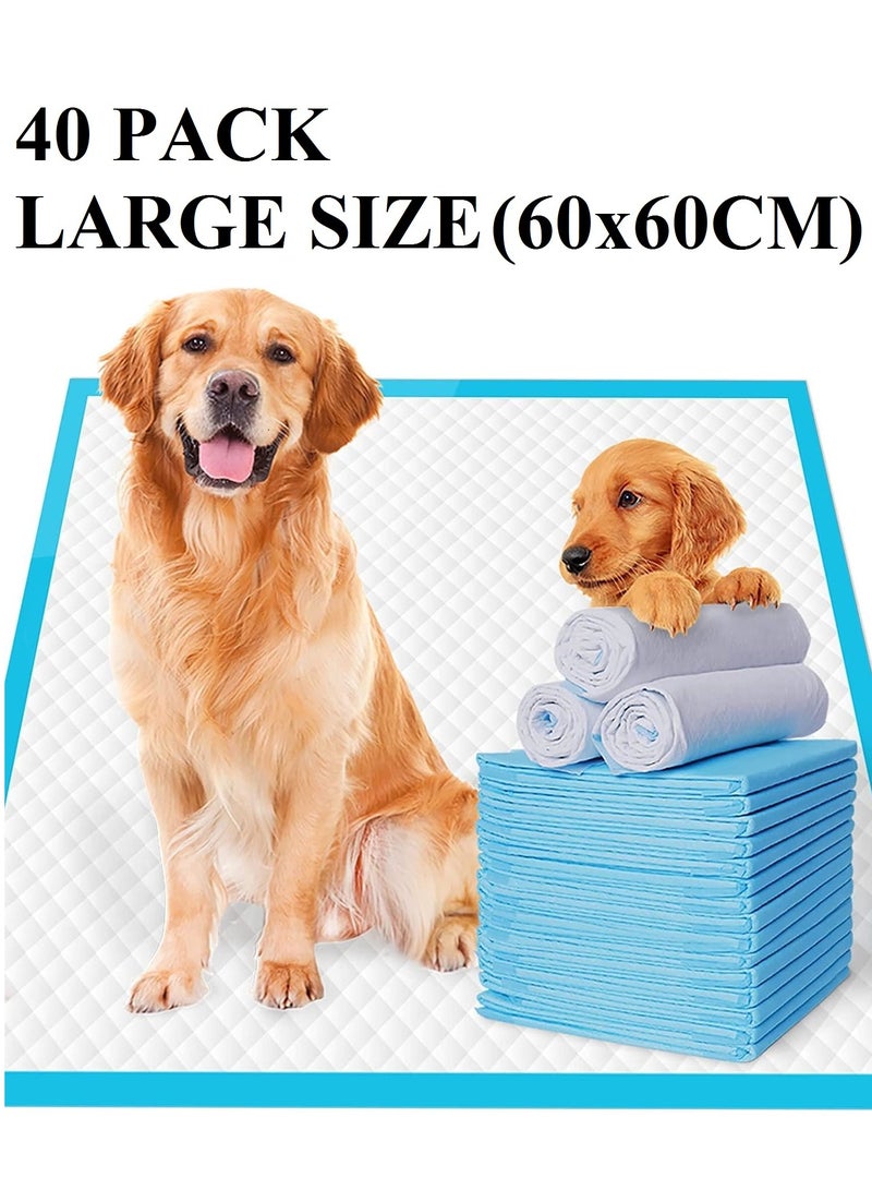 TYCOM Dog and Puppy Training Pads 40pcs, Disposable Dog Pee Pads, Ultra Absorbent & Leak-Proof Pet Underpads, Dry Quickly Pee Pad for Dog Cats Rabbits or Other House Training Pets 60*60 cm. - Image 1