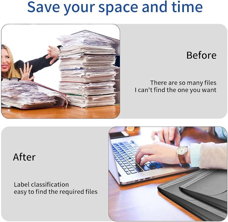 SYOSI Expanding File Organizer Folder, 13-Pocket Accordion File Folder with Tabs & Elastic Closure – A4 Document Holder for Home, School, Office, and Travel (1 Pcs Grey/Transparent) - Image 3