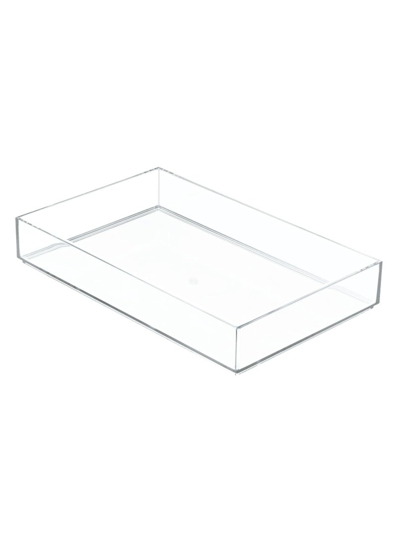 TPGP Clarity Acrylic Drawer Organizer, Storage Container For Vanity, Bathroom, Kitchen Drawers, 8" X 12" 2", Clear - Image 1