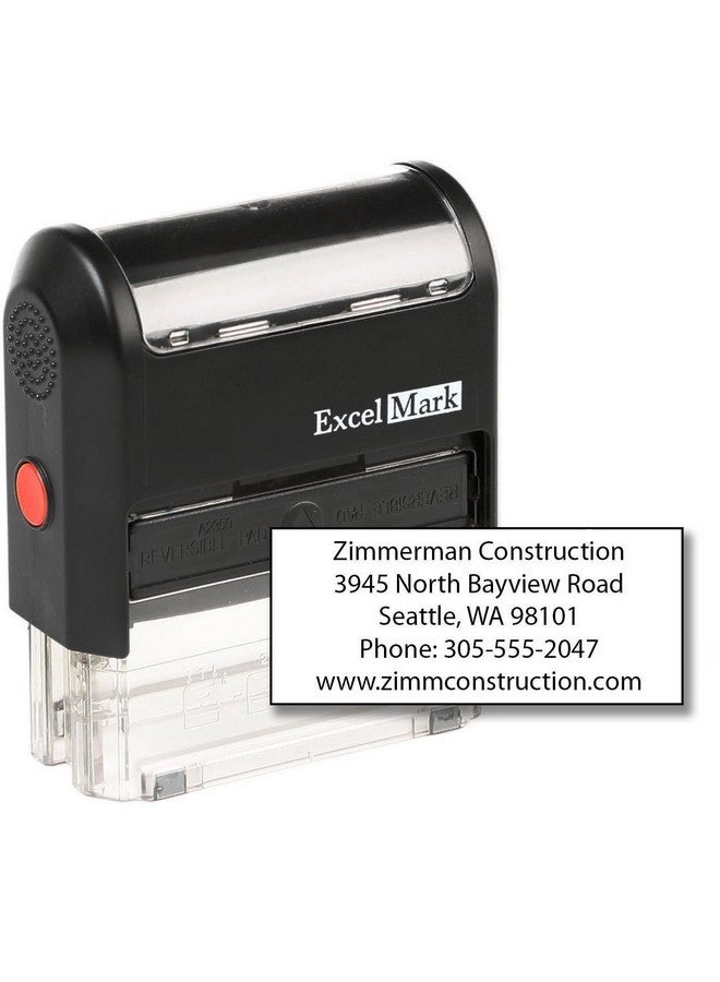 ExcelMark Custom Self Inking Rubber Stamp - Home Or Office (A2359-5 Lines) - Image 1