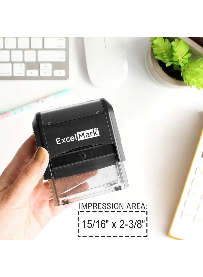ExcelMark Custom Self Inking Rubber Stamp - Home Or Office (A2359-5 Lines) - Image 2