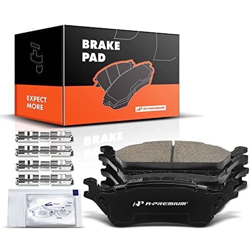 A-Premium Rear Ceramic Disc Brake Pads Set Compatible with Select Ford Models - for F-150 2012 2013 2014 2015 2016 2017 2018 2019 2020, with Hardware, 4 Pcs - Image 1