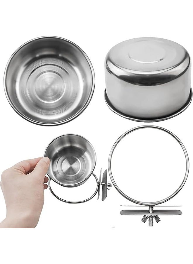 Generic 2 Pcs Parrot Feeding Cups, Birds Food Dish Stainless Steel Parrot Feeders, Water Cage Bowls with Clamp Holder for Cockatiel, Conure, Budgies, Parakeet, Parrot, Macaw, Small Animal Chinchilla ﻿ - Image 5