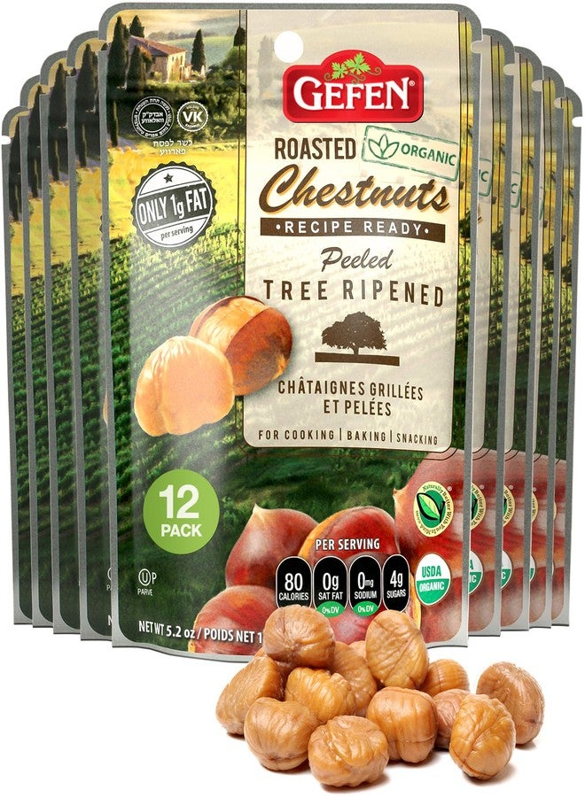 Gefen Organic Whole Peeled and Roasted Chestnuts, 5.2oz (12 Pack) | Chestnuts Peeled and Ready to Eat | Great for Cooking & Baking | Gluten Free | Kosher - Image 1