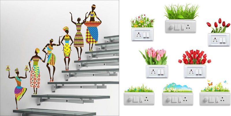 Eja Art ملصق لوحة مفاتيح زهور سيدة قبائلية - Image 1