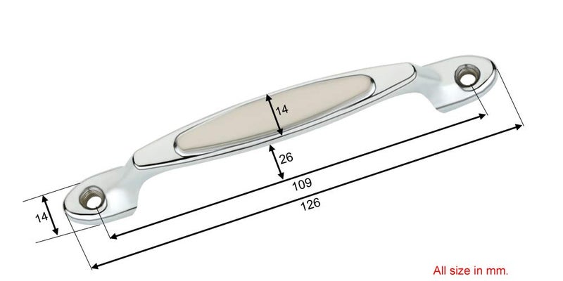 FAST CP15A Aluminium Chrome Plated TT Front Screw Cabinet Pull Handle for Door and Window (Silver, 4 Inch) - Pack of 4 Pieces - Image 3