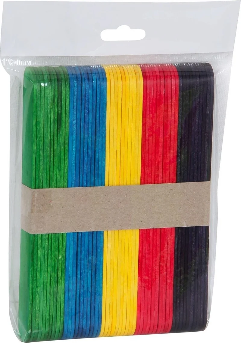 Tüftürük Tufted Colored Wooden Tongue Stick (Abeslang) - 100 Pieces