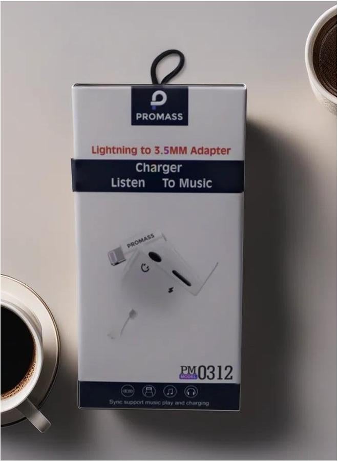 بروماس كابل Lightning إلى 3.5 ملم للصوت والشاحن من أجل اتصال سلس وطاقة متواصلة - Image 1