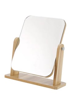 Generic Vanity Mirror, Portable Wooden Table Mirror, 360° Rotation Adjustment, Suitable for Dressing Table, Bathroom, Office, Dormitory  - Image 1